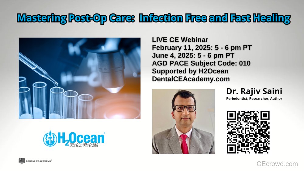 POST OPERATIVE CARE MANAGEMENT | Dental CE Academy