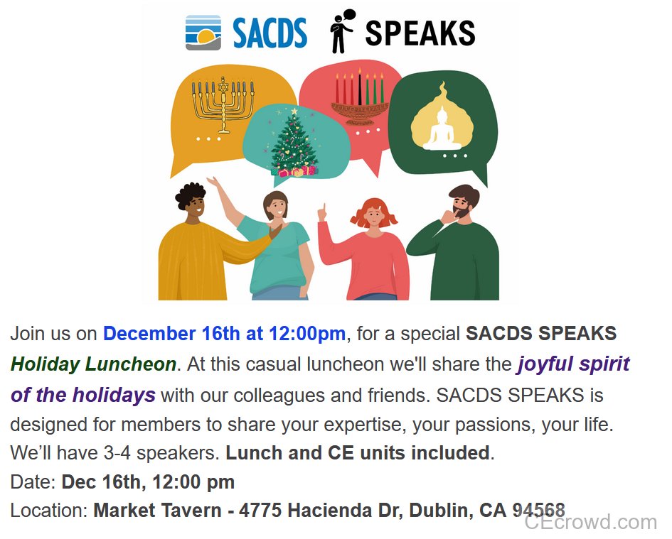 SACDS SPEAKS Holiday Luncheon